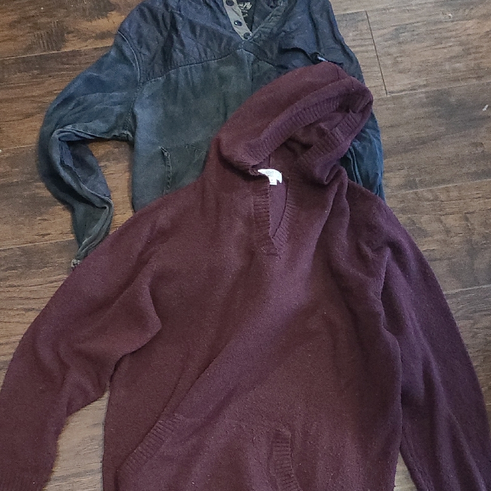 Burgundy and Blue Hoodies